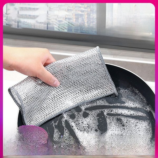 ১০পিস ডাবল-লেয়ার স্টিল ওয়্যার ডিশওয়াশিং কাপড় - Double-layer steel wire dishwashing cloth(10pc) - Image 5