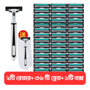 ২ টি রেজর+৩৬ টি ব্লেড - ডাবল-লেয়ার রেজর – ক্লিন শেভ, যেকোনো সময়!